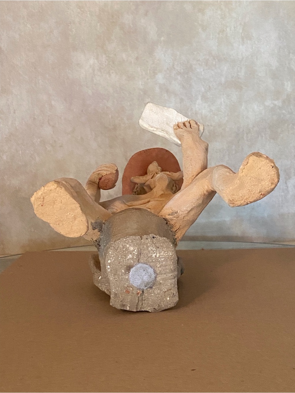 Handcrafted Ceramic Cowboy Sculpture by Tom Schoolcraft Vintage Folk Art - Picture 5 of 8